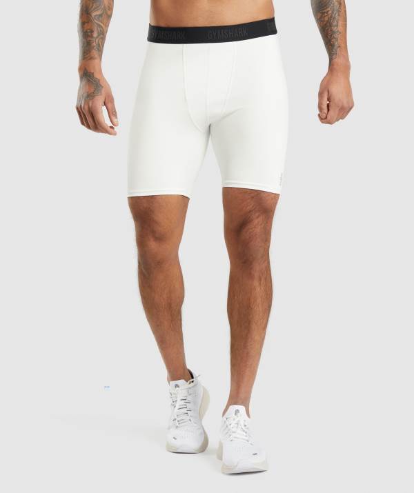 Panske Šortky Gymshark Steve Cook Baselayer Biele | XC8369201